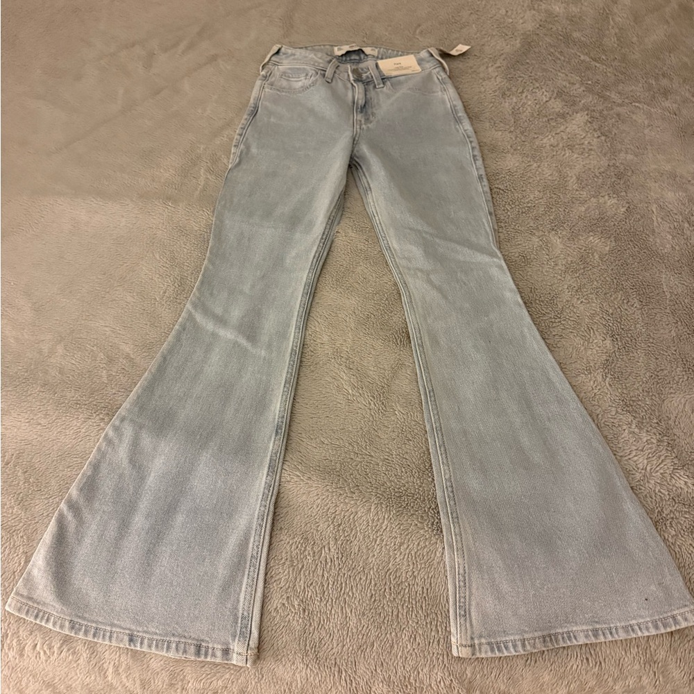 Hollister Light Blue High-Rise Flare Jeans